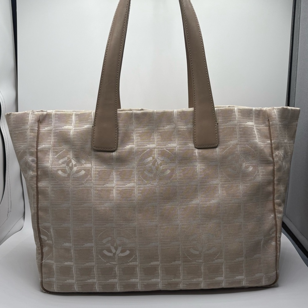 Chanel shimmer beige tote